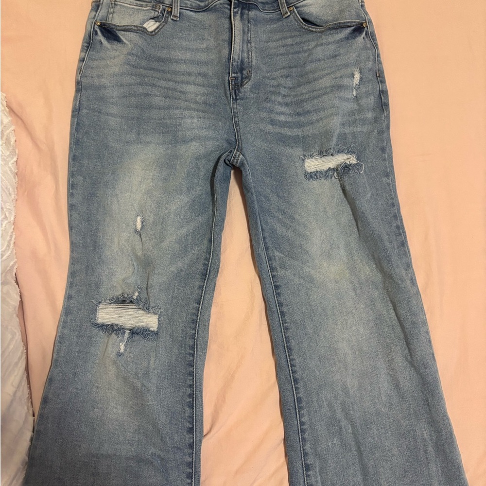Women's Distressed Blue Jeans